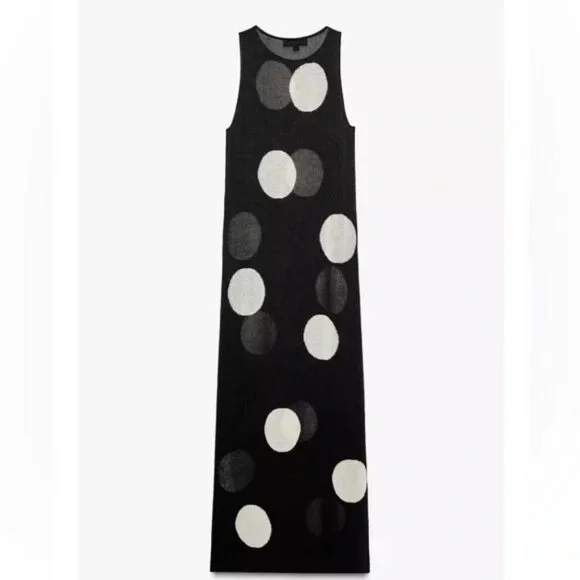 ZARA DOTTED KNIT MAXI DRESS